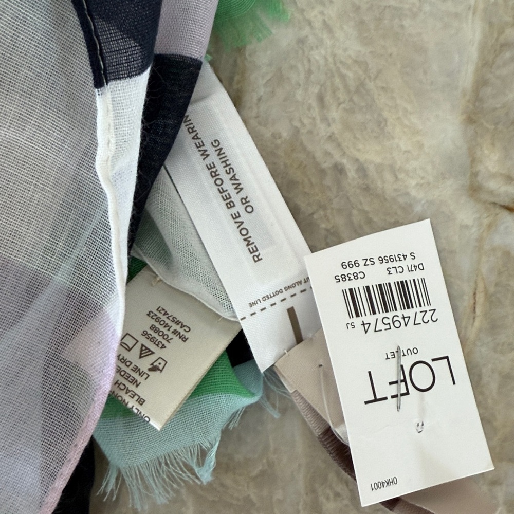 LOFT beach striped scarf NWT - Picture 4 of 6